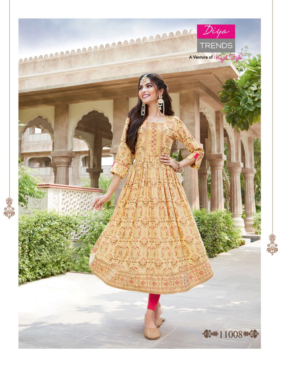 Ethnicity 11 Fancy Designer Festive Wear Rayon Fancy Embroidery Kurtis Collection